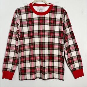 Hanna Andersson Women's Size M Long Sleeve Pajama Top Organic Cotton Plaid